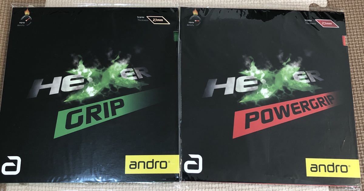 セール，大得価 andro HEXER POWERGRIP 赤 2.1 HEXER GRIP 黒 2.1 各1枚ずつの2枚セット 開封済 品(ラバー)｜売買されたオークション情報、yahooの商品情報をアーカイブ公開 - オークファン ラバー