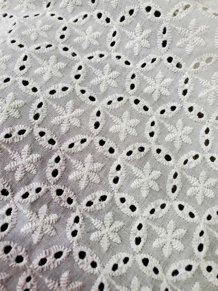 コットンレース刺繍生地 4柄セット_2