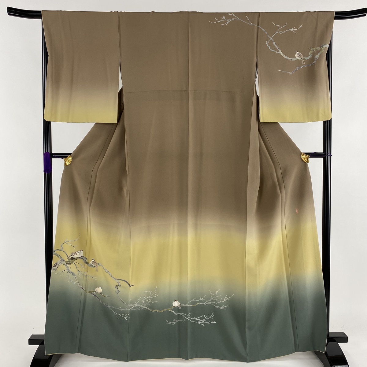 田村哲彦 袷 落款あり 訪問着 美品 身丈157cm 裄丈62.5cm S