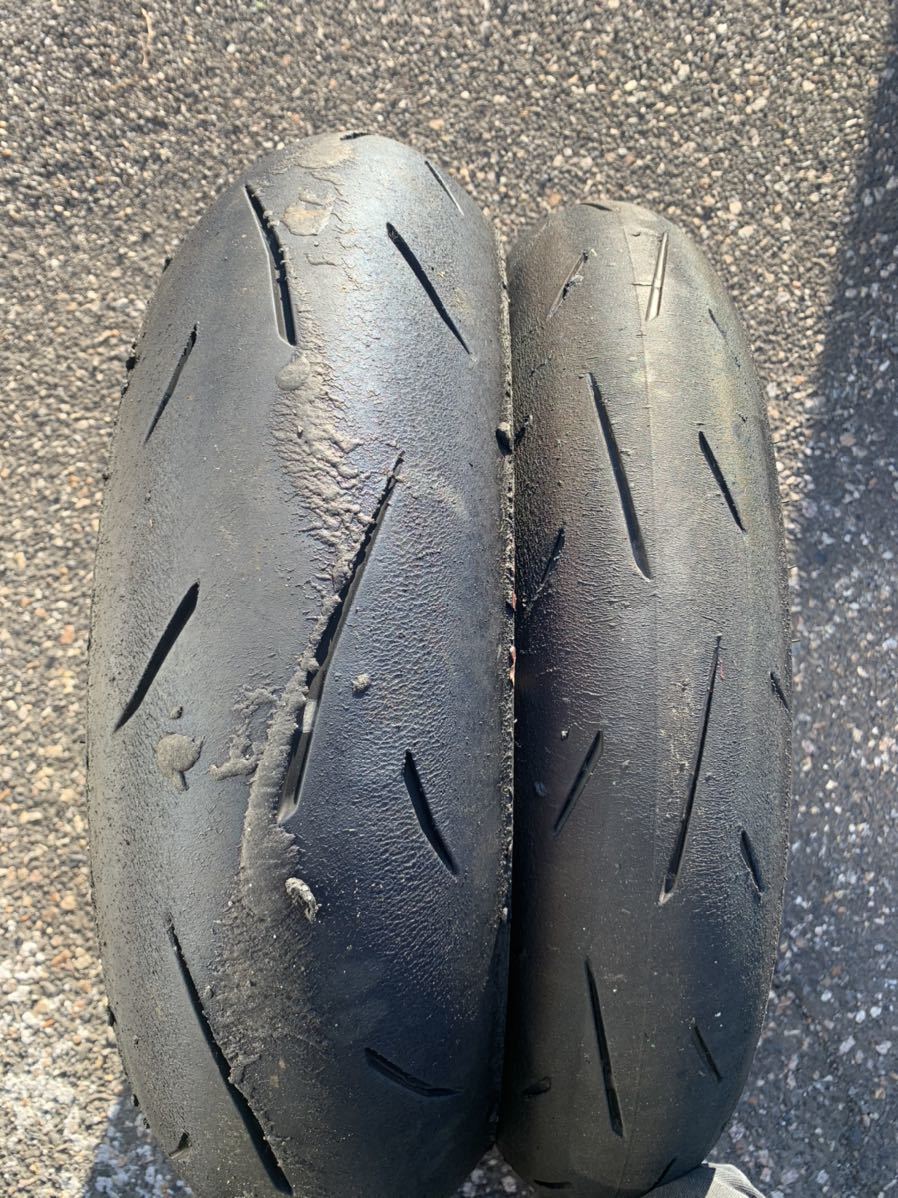 DUNLOP α13SP 20年製バリ山前後セット!!110/70 150/60R17！即決送料