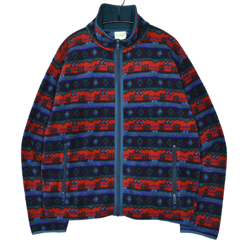 エルエルビーン 古着 フリースジャケット フリース 90年代 メンズXL LL 90s ~90年代 Bean (エルエルビーン) ⁄ 80〜90年代 総柄 USA製 古着の販売・通販ならセカンドストリート