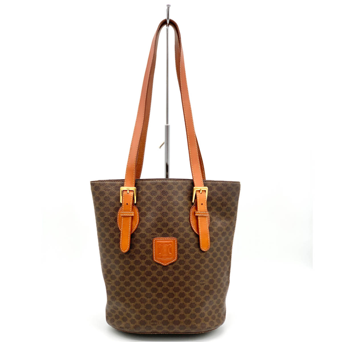1円 CELINE オールド セリーヌ マカダム柄 マカダム バケツ型 トート 
