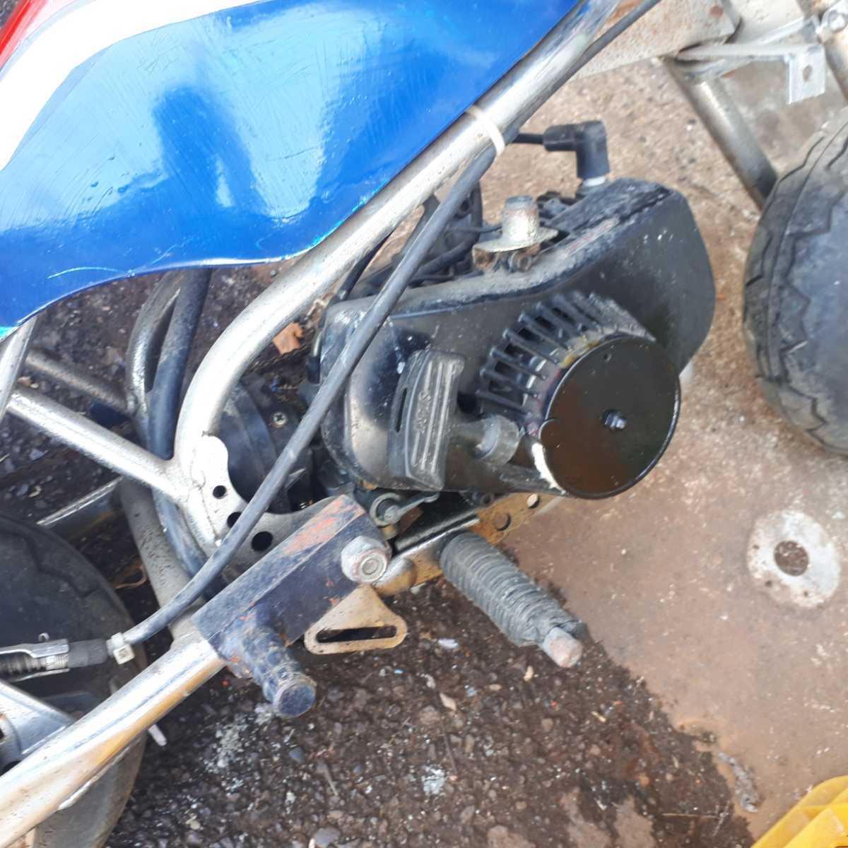 ポケバイ レストアベース - 部品取り エンジン 49cc ポケットバイク 本体 : モトクロス GP リコイルスターター モデル名不明 メーカー メルカリ ポケバイ(車体)の中古品・新品