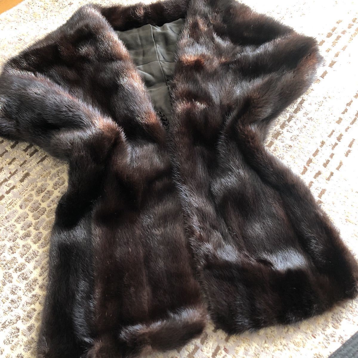 美品 ファー ケープ 毛皮 リアルファー 美品】 ミンク 本毛皮 リアル 
