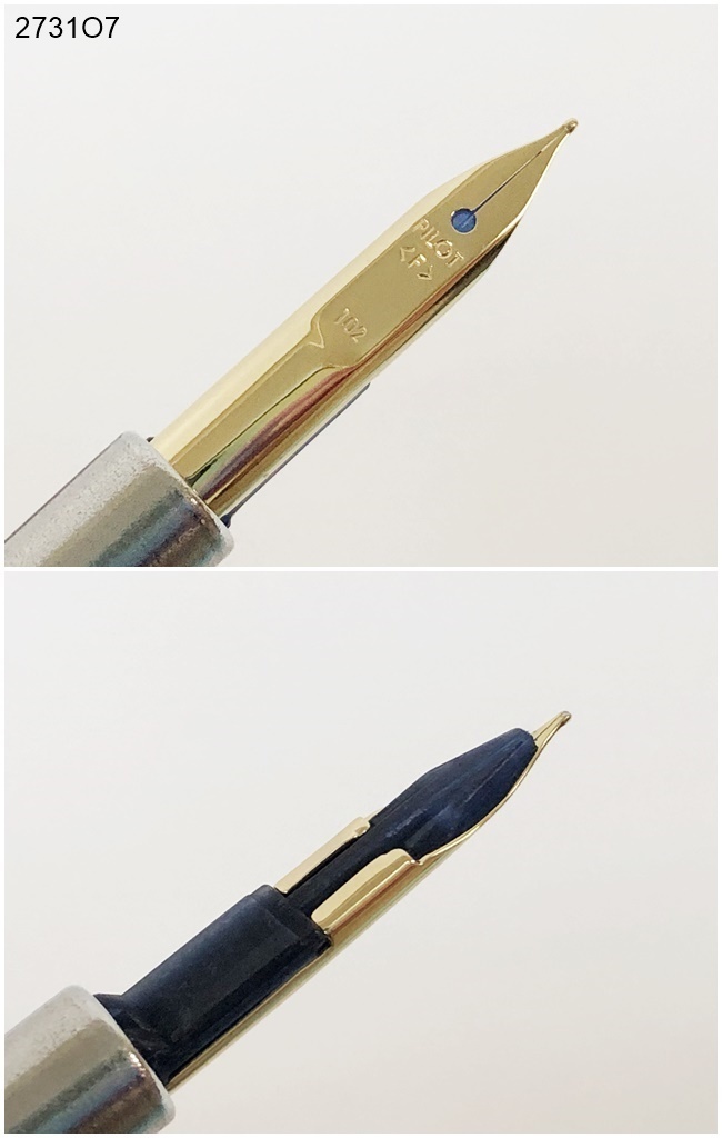 ☆PILOT パイロット Z-CR-GN 細字 ノック式 キャップレス 万年筆 筆記
