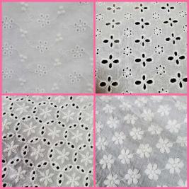 コットンレース刺繍生地 4柄セット_1