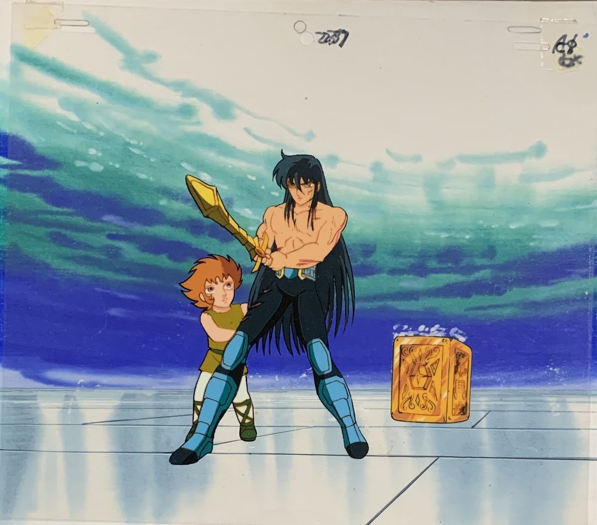 聖闘士星矢 紫龍 セル画 直筆背景付