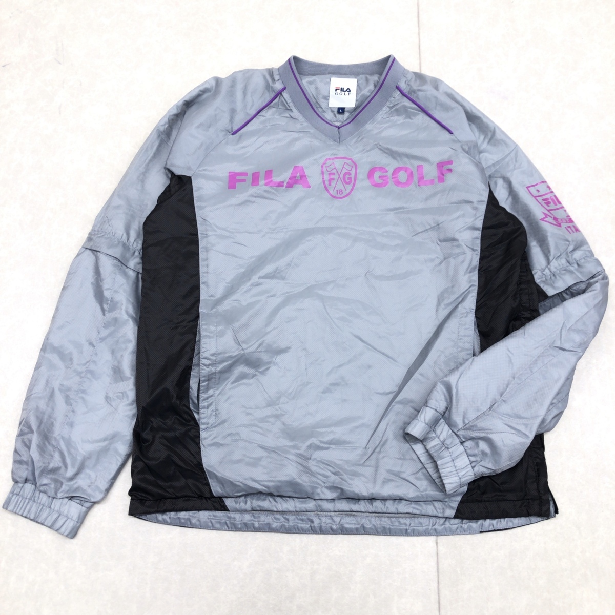 【正規品，SALE】 FILA GOLF フィラ 蓄熱裏地 袖着脱可能 2way ウインドブレーカー ゴルフジャケット L グレー メンズ 国内正規品(ジャンパー、ジャケット)｜売買されたオークション情報、yahooの商品情報をアーカ ジャンパー、ジャケット