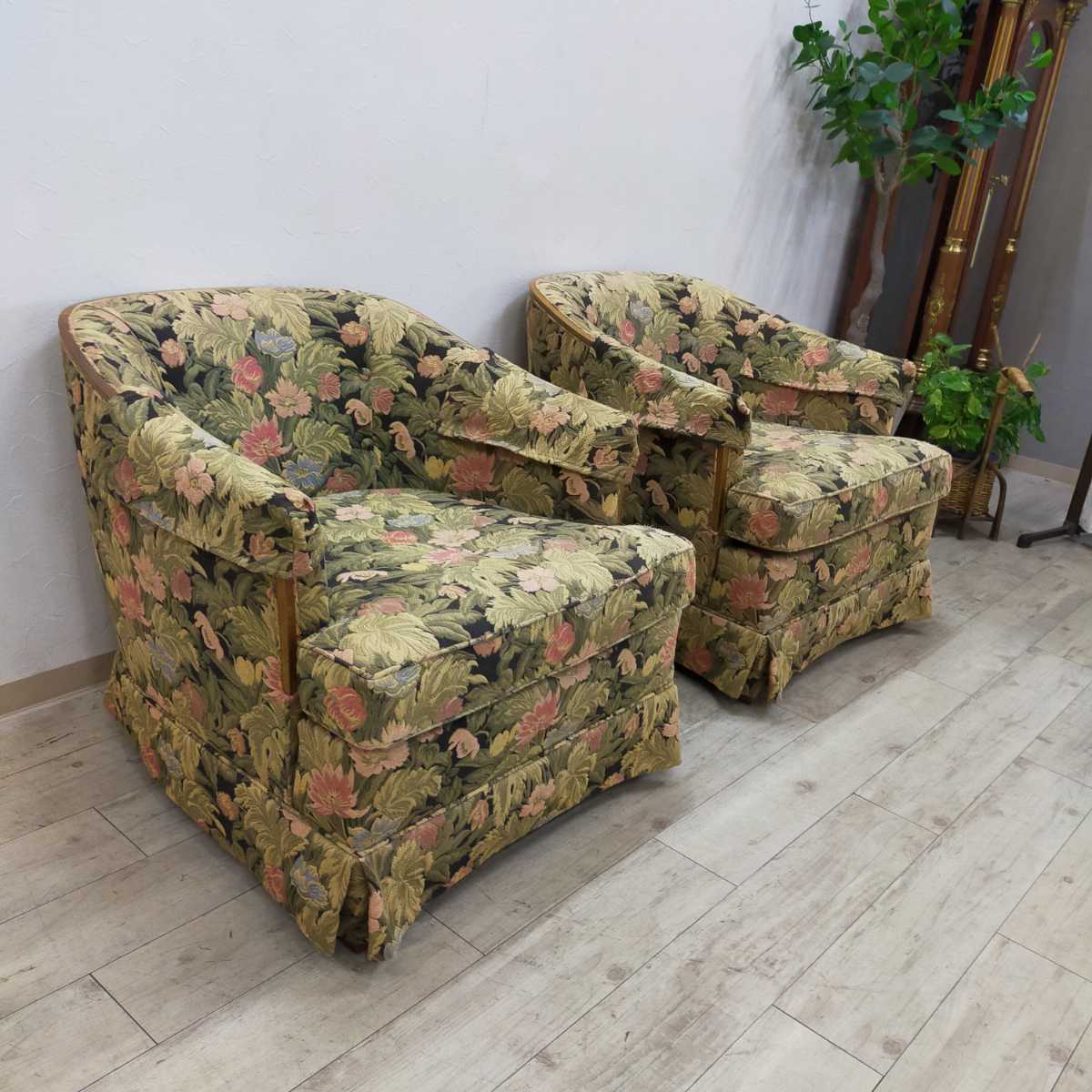 美品】ドレクセル□アップホルスタリー□ラウンジチェア□1人掛けソファ