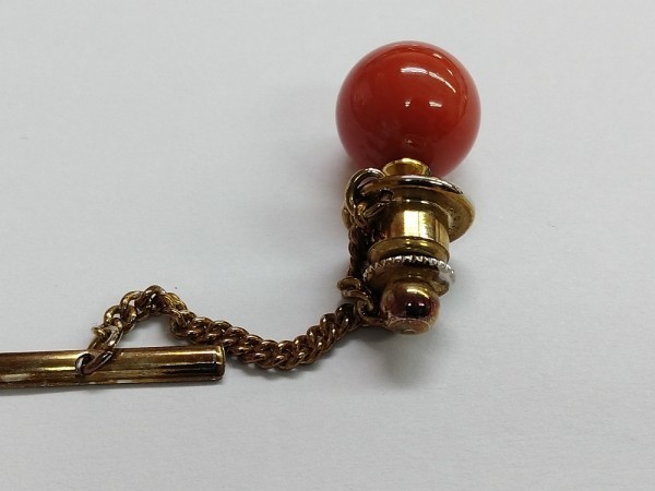 J045 本珊瑚 サンゴ 玉直径約11mm 割れあり