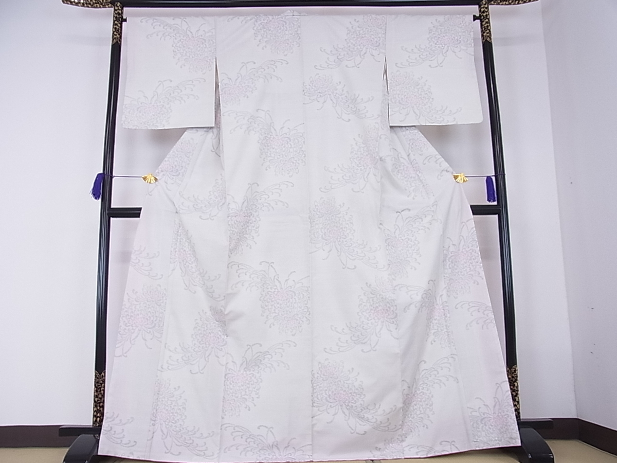 白大島 逸品 正絹 草花文 平和屋着物○本場大島紬 花美人□本場