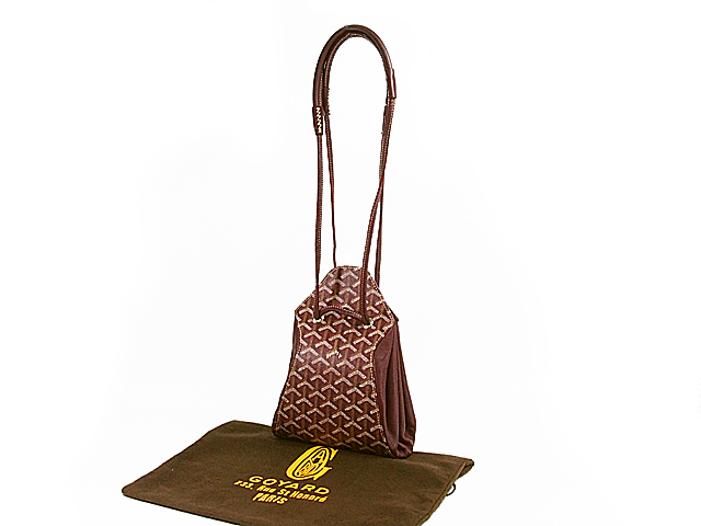 ゴヤール/GOYARD】 ヘリンボーン 巾着バッグ PVC ワインレッド