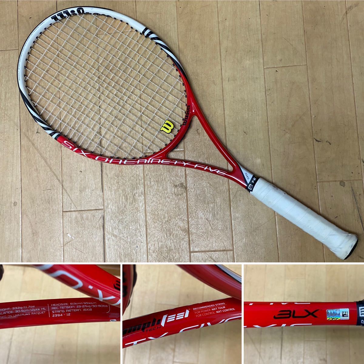 【格安，大得価】 Wilson six.one 95 BLX ウィルソン シックスワン 95 BLX 95sq 332g テニスラケット(ウィルソン)｜売買されたオークション情報、yahooの商品情報をアーカイブ公開 - オークファン ウィルソン