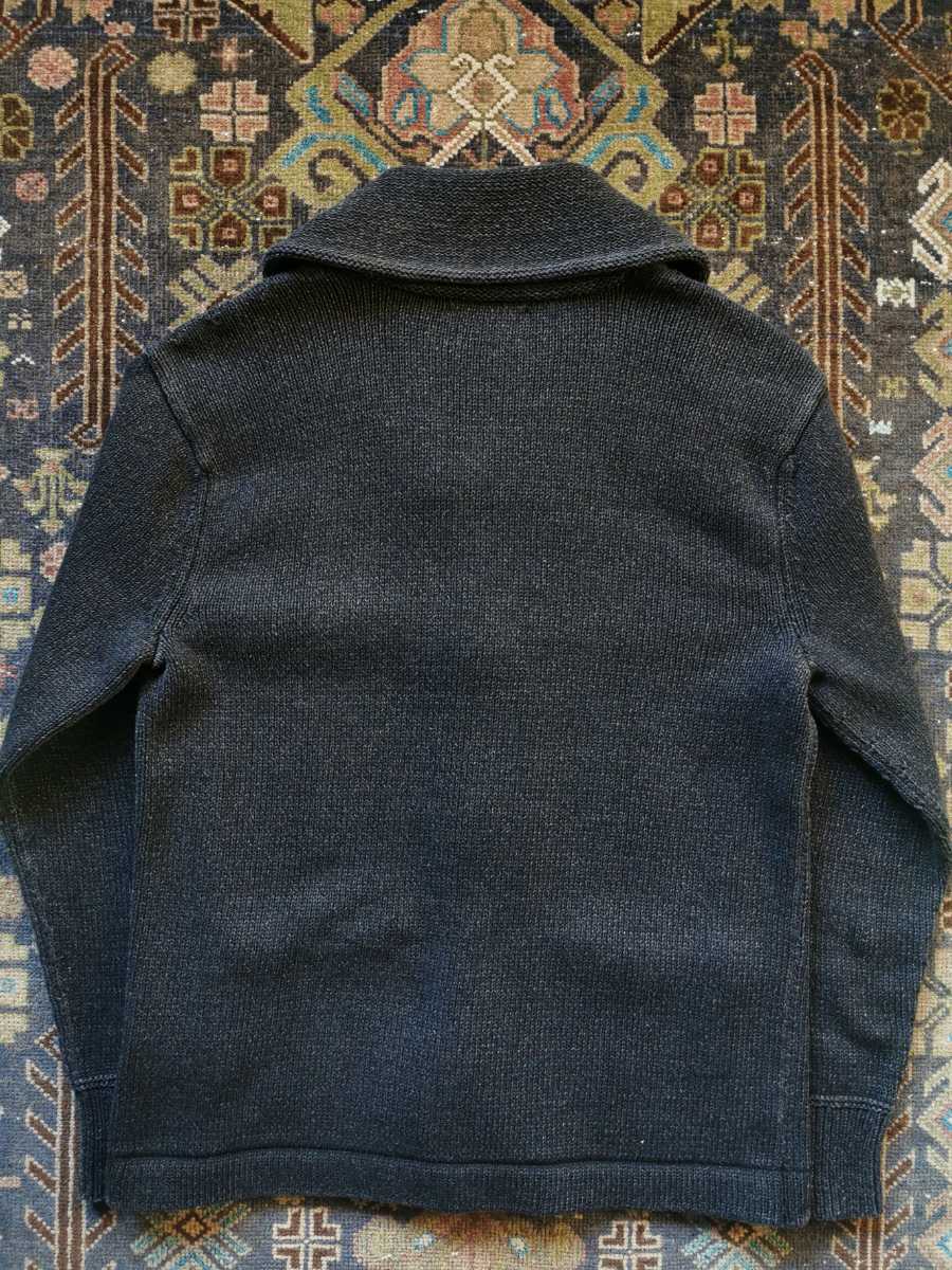 名作 RRL BLACK CATS CARDIGAN ブラックインディゴ ショールカラー
