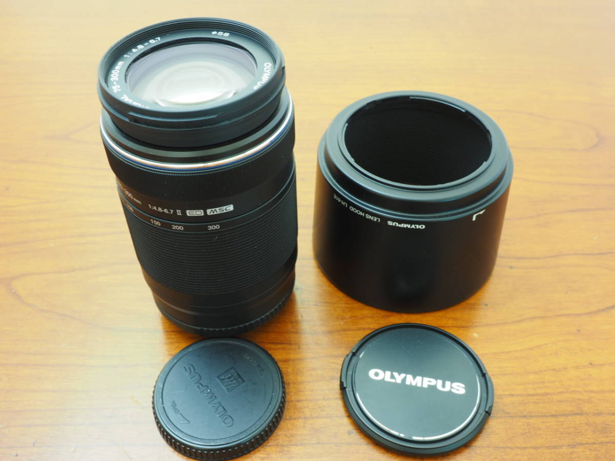 M.ZUIKO DIGITAL ED 75-300mm F4.8-6.7 II 純正フード付き