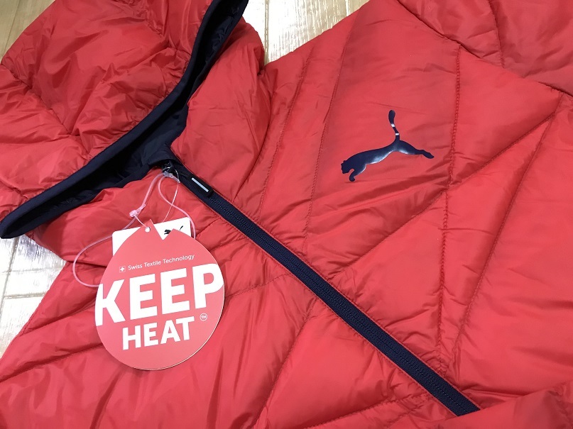 豊富な，定番 PUMA プーマ 防寒ウェア 軽量 KEEP HEAT フーデッド ダウン ジャケット 838647 レッド USサイズ Ｌ(プーマ)｜売買されたオークション情報、yahooの商品情報をアーカイブ公開 - オークファン ジャンパー、ジャケット
