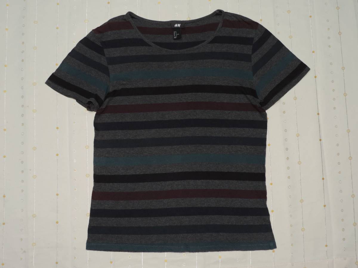 メンズ H Mのおしゃれボーダーデザイングレーの半袖tシャツ Sサイズ 半袖tシャツ 売買されたオークション情報 Yahooの商品情報をアーカイブ公開 オークファン Aucfan Com