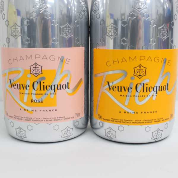 【2本セット】Veuve Clicquot（ヴーヴクリコ）リッチ イエロー・ロゼ 12度 750ml G20L120026