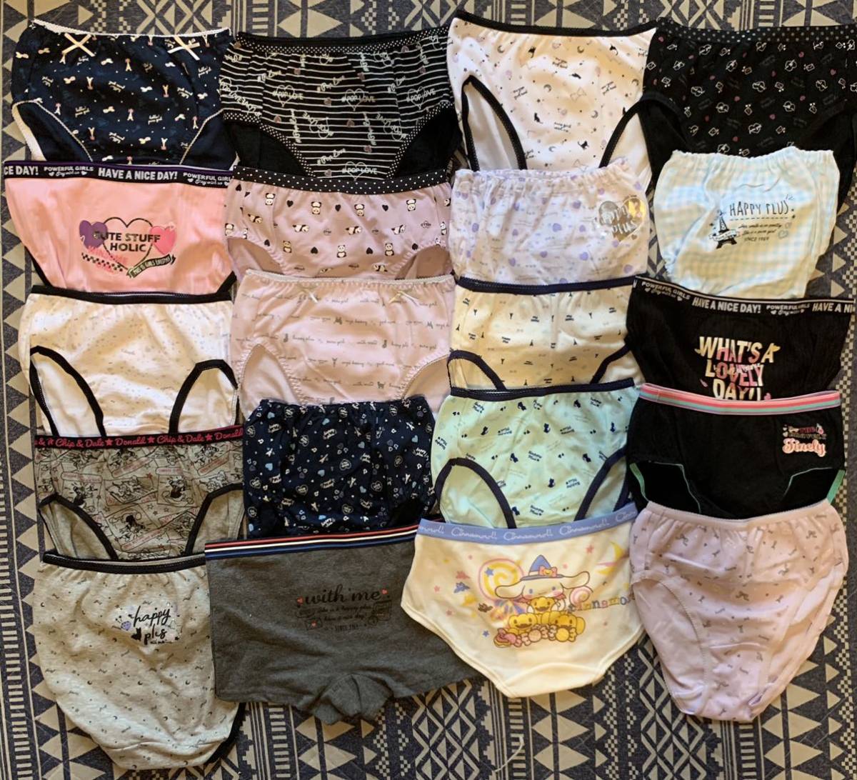 整理品 女児ショーツ24枚セット(記名あり、S・Y付きなどの難あり品も 