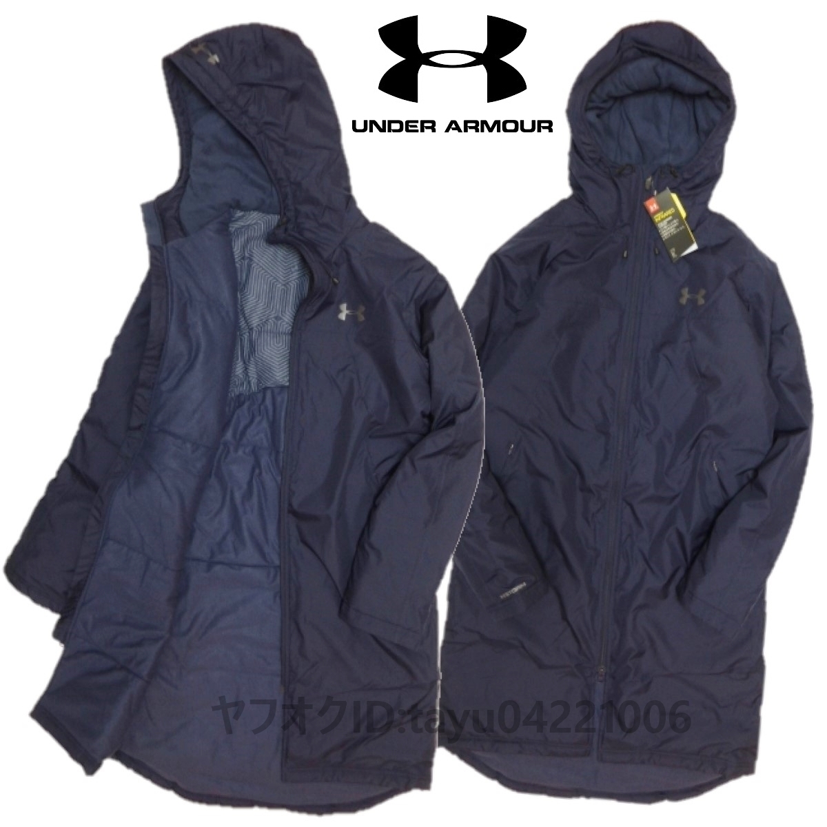 最新作，新品 UNDER ARMOUR アンダーアーマー 防風防寒 中綿 ロングコート ベンチコート メンズ MD 濃紺 防寒性抜群 悪天候対応 定価23 100円(コート)｜売買されたオークション情報、yahooの商品情報をアーカイ コート