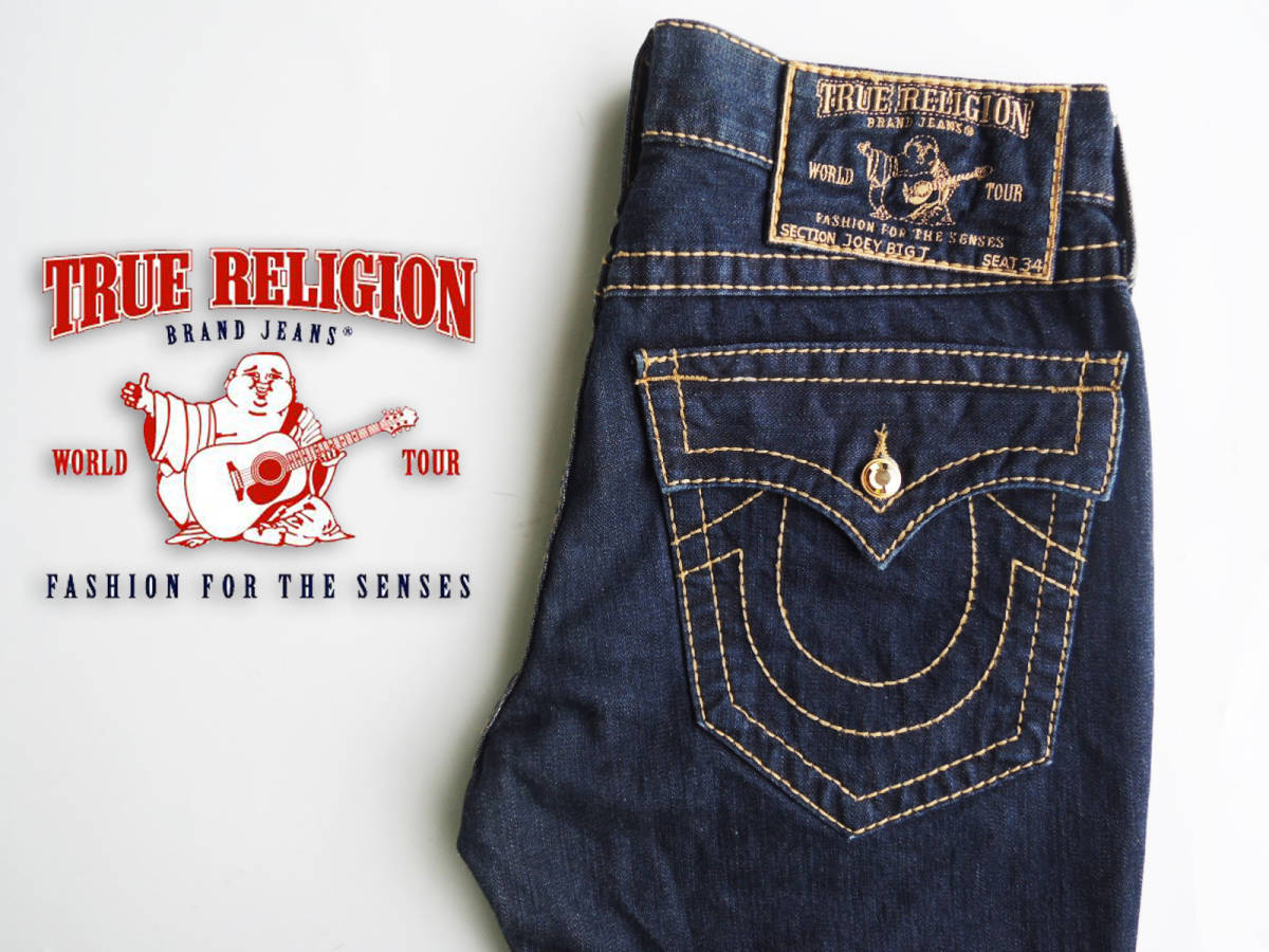 △ True Religion トゥルーレリジョン JOE BIG T SEAT34 デニムパンツ 