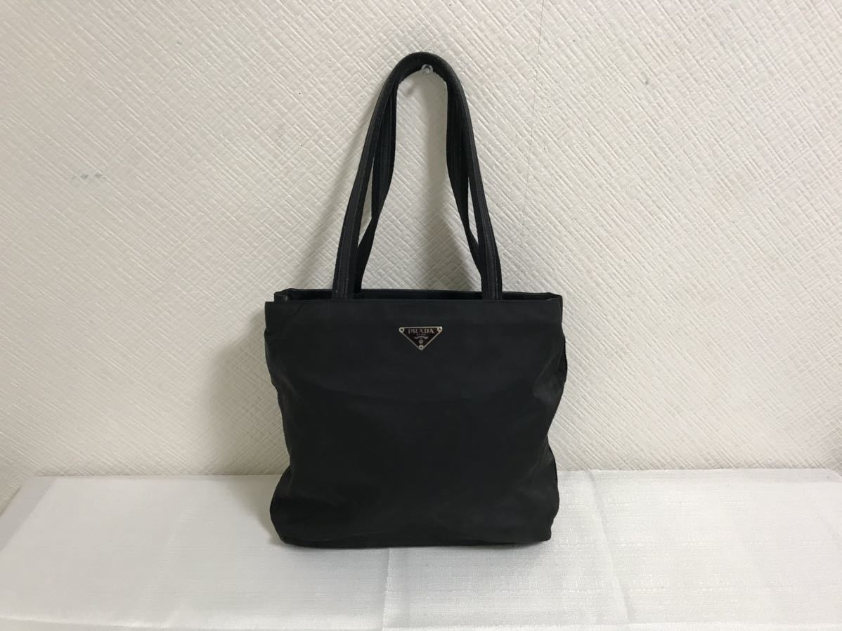 美品本物プラダPRADA本革レザーナイロンビジネストートバッグミニ 