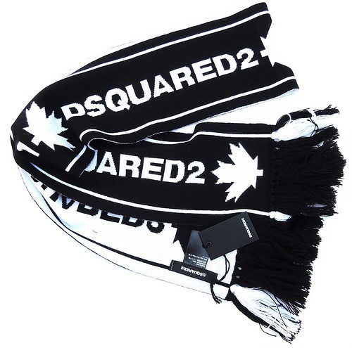 新品ディースクエアード Dsquared2 ロゴ ウール マフラー(男性用
