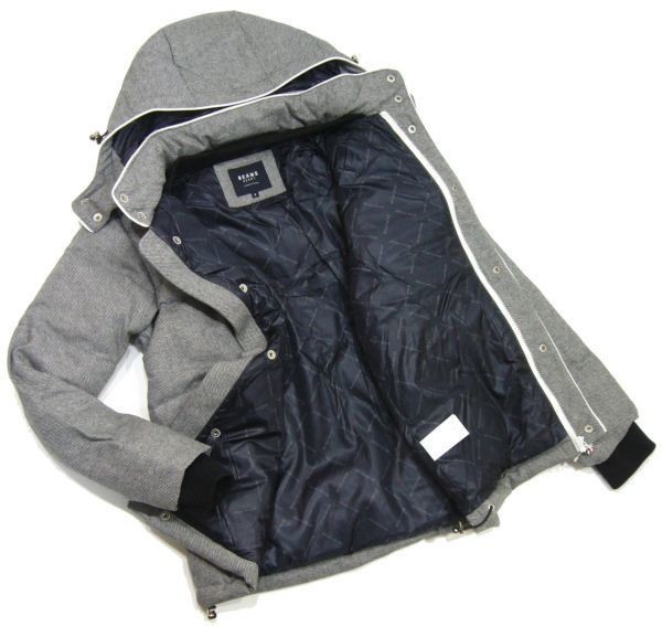 新品 ☆ 定価2.5万 ビームス 2WAY ウールツイル ダウンジャケット S 灰