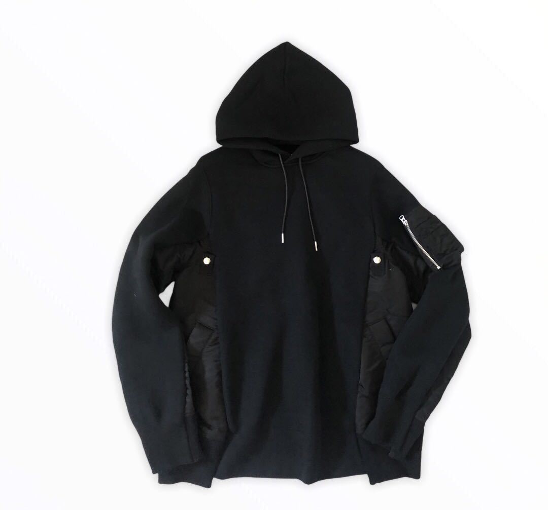 21SS SACAI スポンジ x MA1 スウェットパーカー サカイ ブラック 3