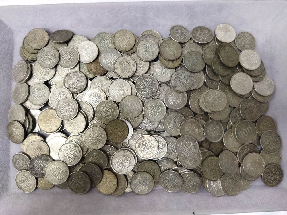 まとめ出品】旧100円銀貨 全て 稲 350枚 まとめて 35000円分 稲穂 百円