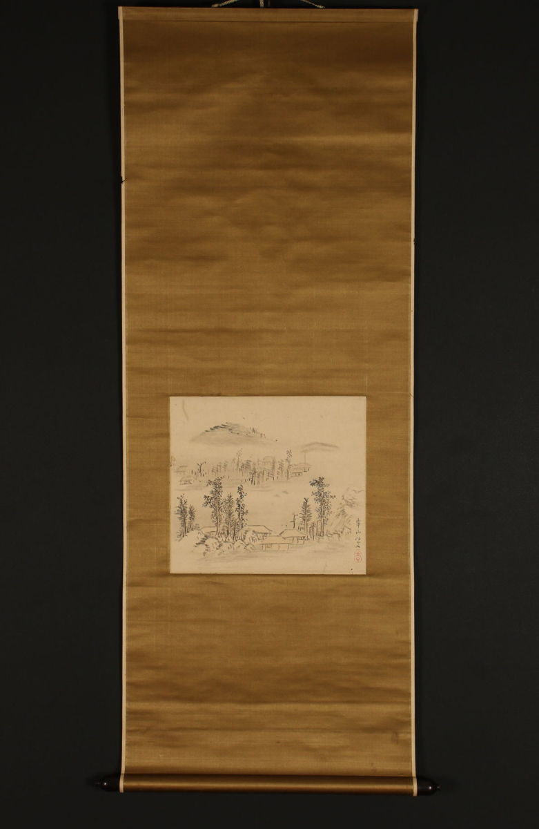 Yahoo!オークション 文人画大家 模写一灯c1214〈渡辺崋山〉山水図 江戸