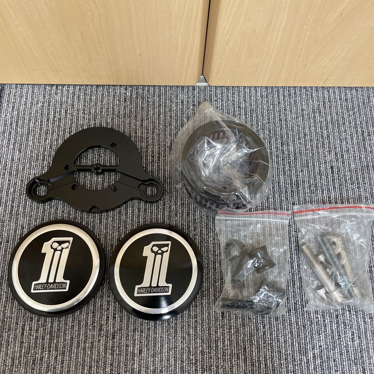 新品未使用 ハーレー XL883/1200/IRON/48 スポーツスター ダイナ スピード7 ベンチュリー スカル エアクリーナー 1991～ ②