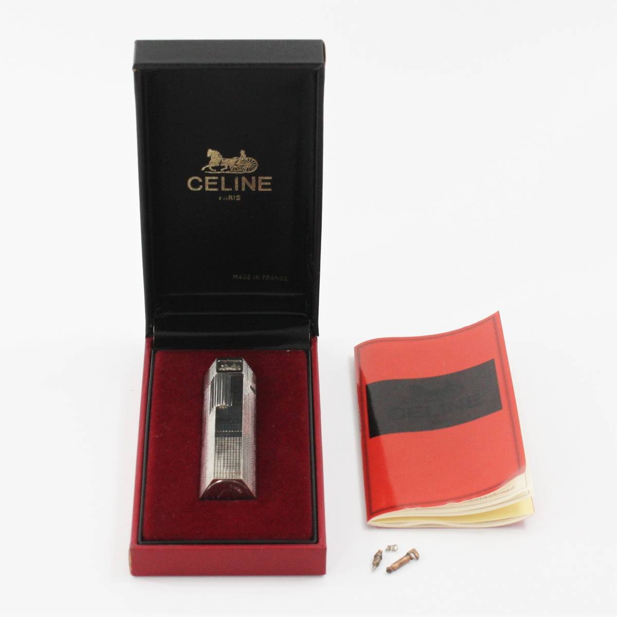 H 1円スタート セリーヌ CELINE 馬車 モチーフ 六角 シルバー ガスライター ヴィンテージ 喫煙具