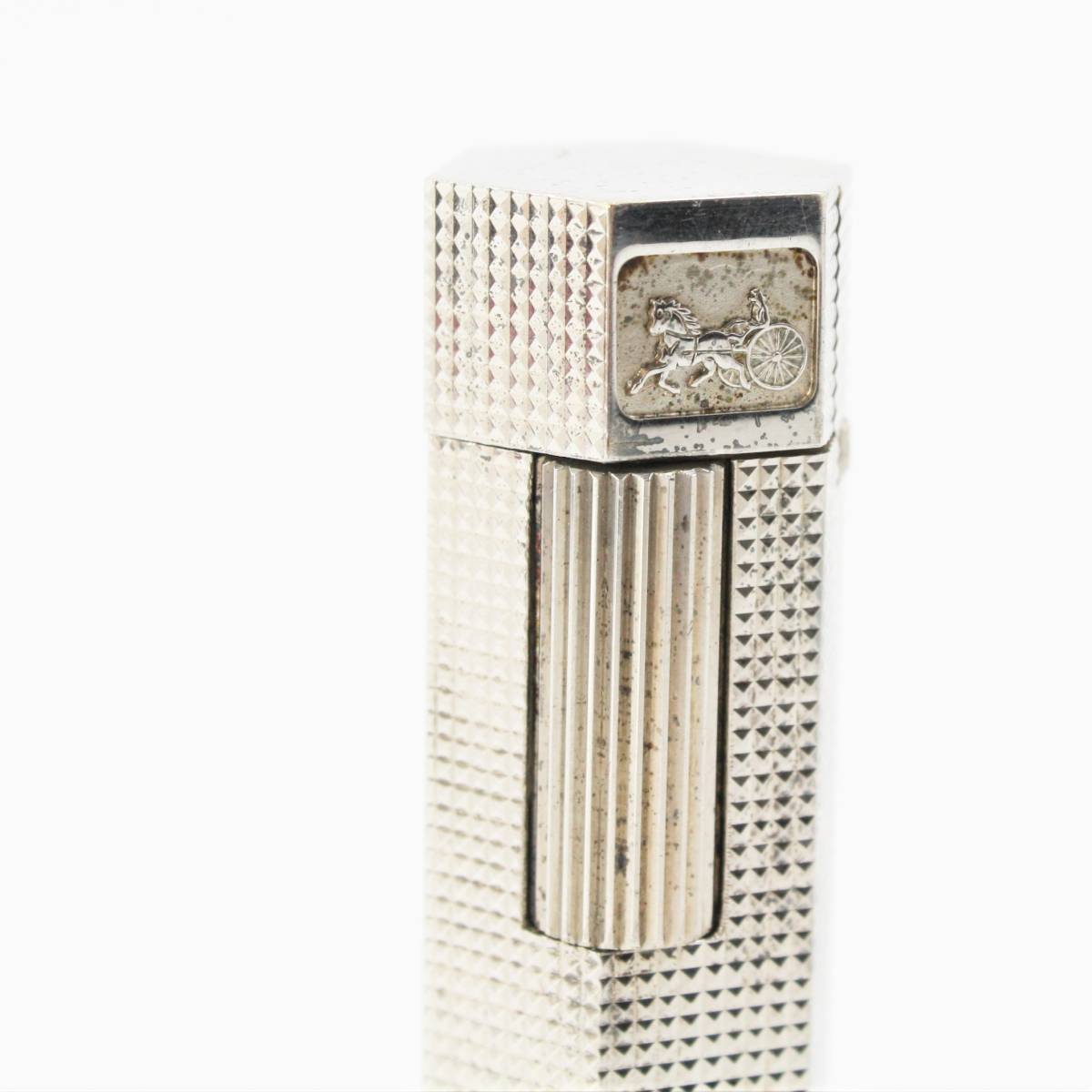 H 1円スタート セリーヌ CELINE 馬車 モチーフ 六角 シルバー ガスライター ヴィンテージ 喫煙具