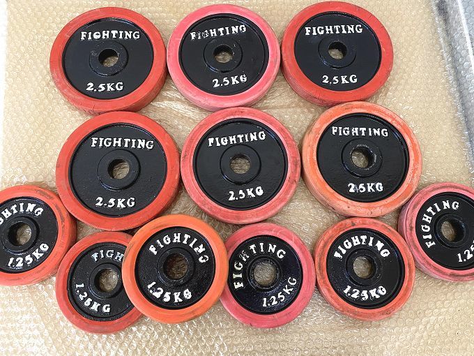 D075 FIGHTING ROAD 2.5kgx6/1.25kgx6 合計22.5kg 29mm ラバー付き プレートのみ ダンベル バーベル