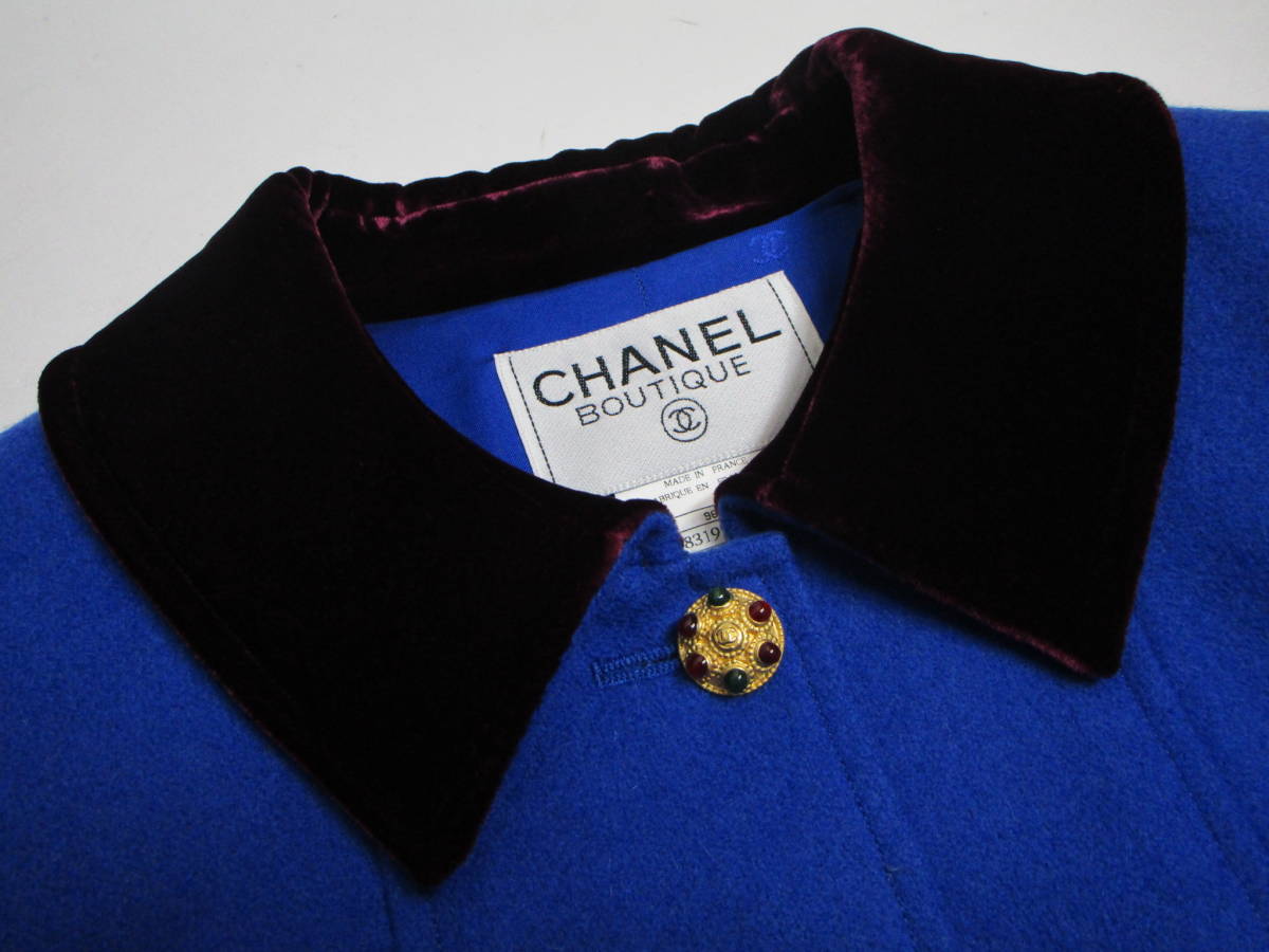初売りセールCHANELボタン　グリポア大粒　超希少ブルー×アンティークシルバー 美品 ☆激レア☆希少☆ 国内正規品 CHANEL シャネル Vintage 96A