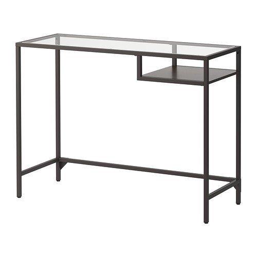 IKEAラップトップテーブルVITTSJOブラックブラウン， ガラス送料￥750!