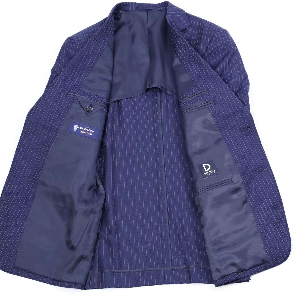 s424 新品 ONWARD x DORMEUIL オンワード樫山 ドーメル KIBOU311 ネイビー ストライプ 2B スーツ 最高級英国生地 日本製 SAMPLE濃紺 A6 w82 | ONWARD CROSSET 2024年の gotairiku PRE-ORDER