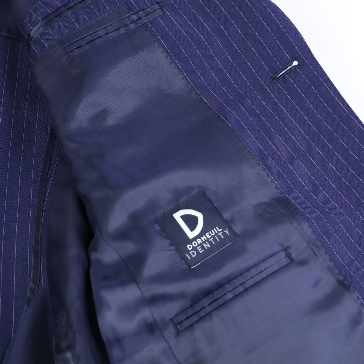 s424 新品 ONWARD x DORMEUIL オンワード樫山 ドーメル KIBOU311 ネイビー ストライプ 2B スーツ 最高級英国生地 日本製 SAMPLE濃紺 A6 w82 | ONWARD CROSSET 2024年の gotairiku PRE-ORDER