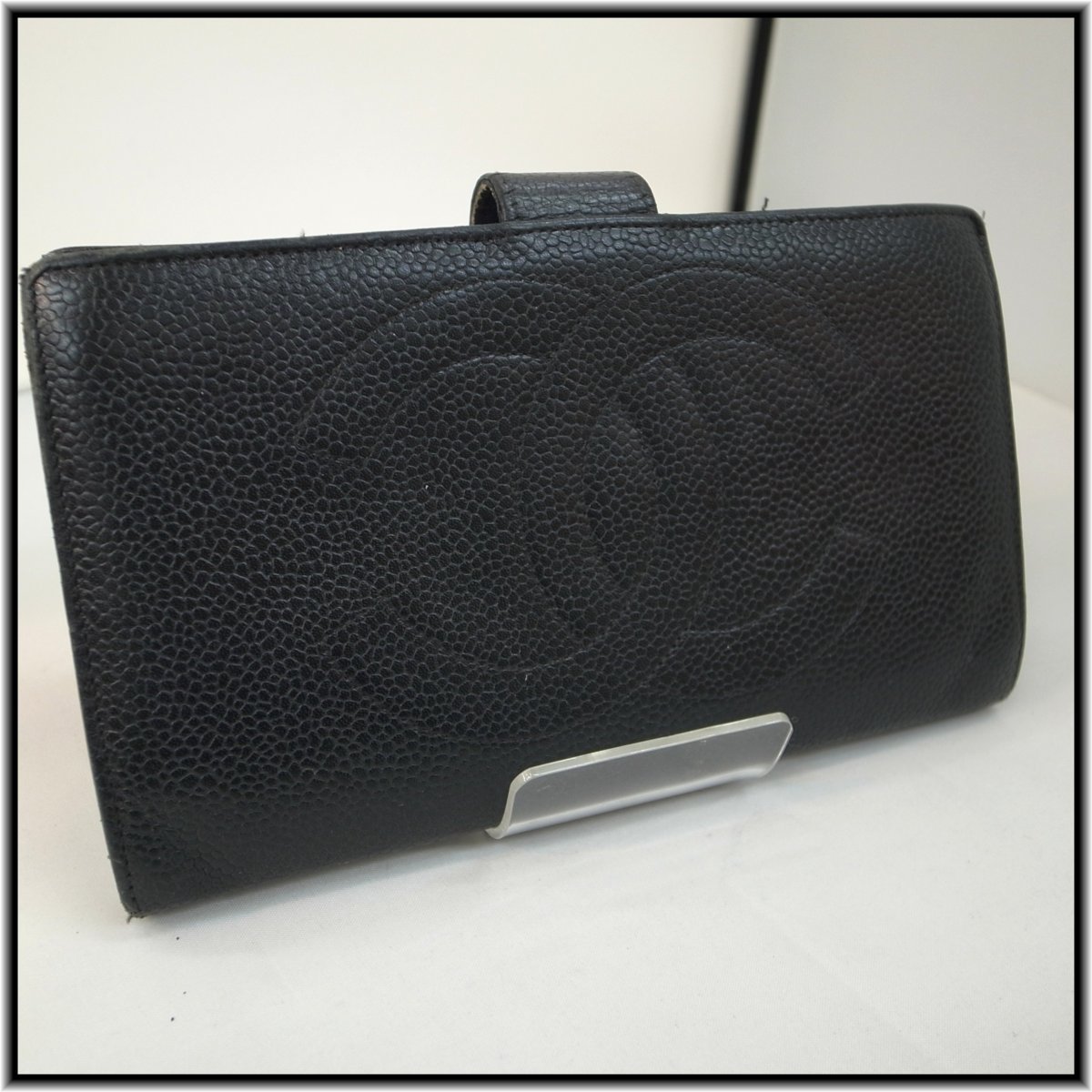 2025，HOT 3332 本物保証 シャネル CHANEL キャビアスキン 二つ折り長財布 ココマーク ブラック がま口コインケース(女性用財布)｜売買されたオークション情報、yahooの商品情報をアーカイブ公開 - オーク 服飾小物