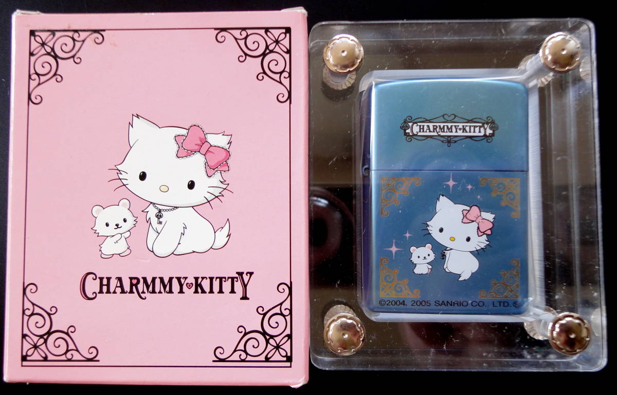 超希少　限定　未使用　ハローキティ　チャーミーキティ　Zippo　チャーム付き 1円～ ジッポ ライター ハローキティ アクリルケース入り 2005年 未