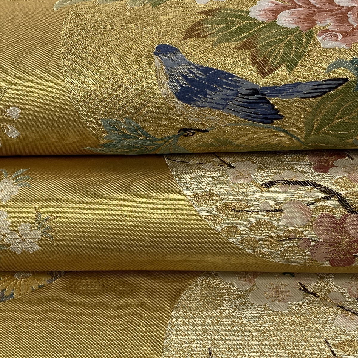 金糸 袋帯 川島織物 花丸文 本袋帯 六通柄 美品 秀麗花丸文 お太鼓柄 