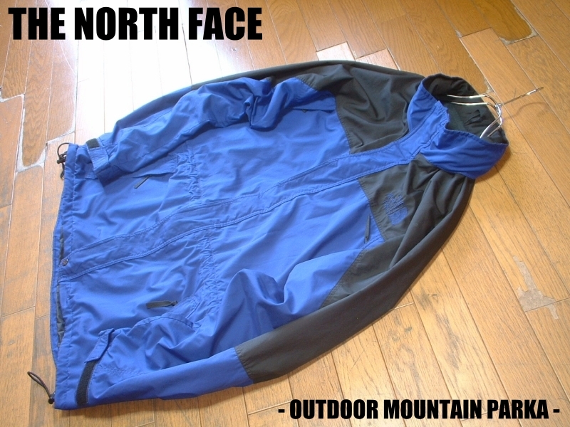 THE NORTH FACEフルジップマウンテンパーカーXL紺ネイビーx黒ブラック正規ザ ノースフェイス90sビンテージ美品ナイロンジャケット