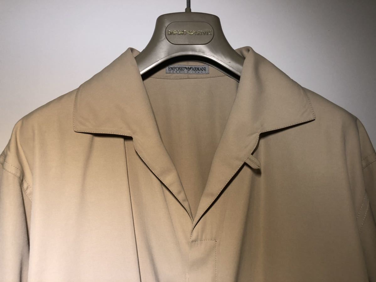 美品【EMPORIO ARMANI/アルマーニ】▼【さらっと心地よい春・夏ジャケット】ベージュ ストレッチ サイズ48 国内正規品