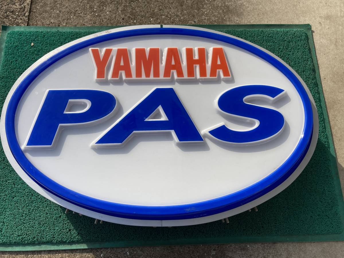 YAMAHA ヤマハ PAS 電飾看板 パス 両面式 昭和レトロ　激レア 中古 ヤマハ PAS 電飾看板 /検索用 YAMAHA パス 昭和レトロ 当時物