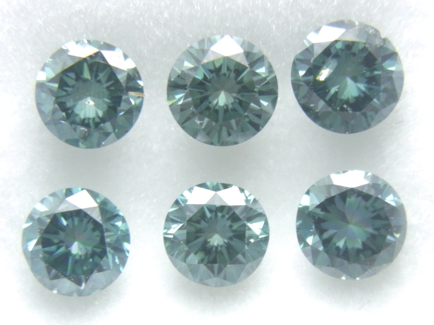 [Shimoe]最落無し！１円～トリート　ブルーカラー系　合計１．１１ｃｔ　天然ダイヤ６ピースルース