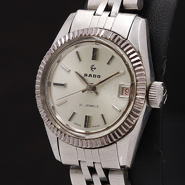 1円●良品●稼働品【ラドー RADO】手巻き 3針カレンダー 21石 希少アンティーク レディース腕時計 300A0073226