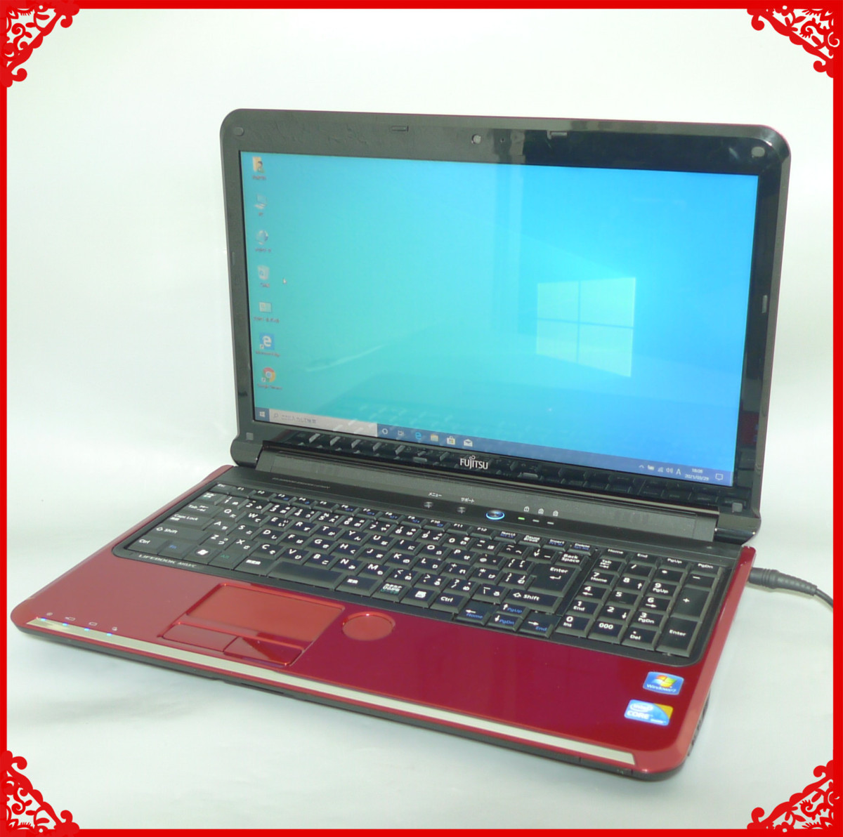 1円～ 希少レッド限定商品 ノートPC 中古 15.6型 富士通 AH53/C Core i3