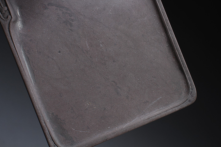 CU290 時代物 麻子坑 端硯・端石雕双龍紋硯台 縦10.1cm 重400g・端渓硯 唐木帶盒付・端渓長方硯・端渓小硯・唐硯 中国古玩 麻子坑 端渓硯 | - 5吋 書道用品専門店大阪教材社