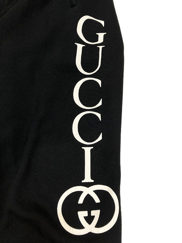 新品最安値 Gucci GG ロゴプリント ジョガーパンツ 黒 【公式通販】